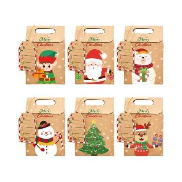 Imagem de Conjunto De Caixas De Presente De Natal Em Papel Kraft Para Doces E Bi