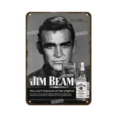 Imagem de Placa Decorativa De Metal Vintage Retro JIM BEAM Para Bar, Pub, Clube,