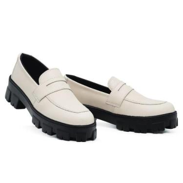 Imagem de Mocassim Oxford Feminino Casual Social - JG Original, 36, Branco