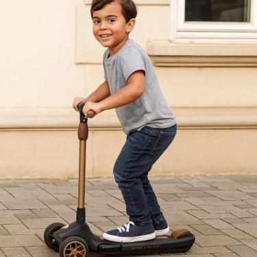 Imagem de Patinete Super Leds Infantil Branco Luzes LED Rodas Brilhantes Scooter