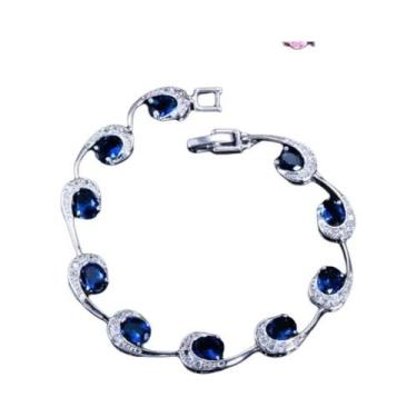 Imagem de Pulseira Elegante De Cristal E Pedras Preciosas Para Mulheres, Joia Ch