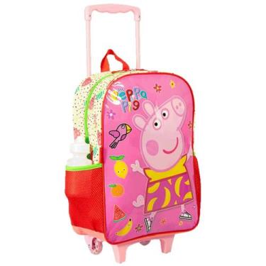 Imagem de Mochila De Rodinha Escolar Infantil G Menina Peppa Fruits Oficial Sest