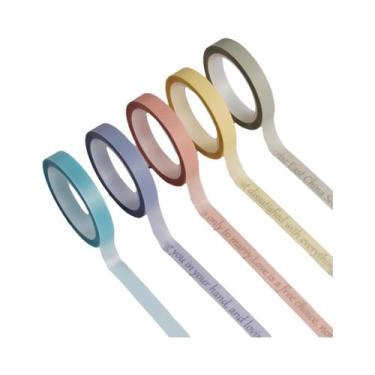 Imagem de Fita Adesiva Marca-Texto Morandi 5 Rolos 10 Rolos Fita Fluorescente Pa