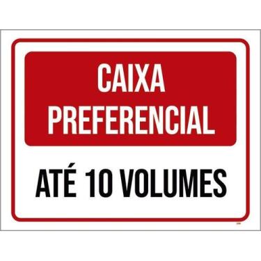 Imagem de Kit 10 Placa Acm Caixa Preferencial 10 Volumes 18X23 - Sinalizo