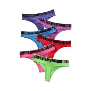 Imagem de Conjunto De 6 Calcinhas De Algodão Sexy De Cintura Baixa Para Mulheres