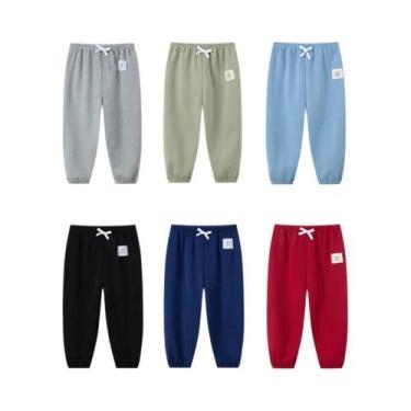 Imagem de Shorts Infantis De Cor Sólida Com Cordão Para Meninos E Meninas, Calça