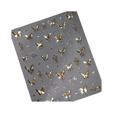 Imagem de Adesivos De Unha 5D Borboleta Vermelha Fênix Andorinha Decalques De Ma