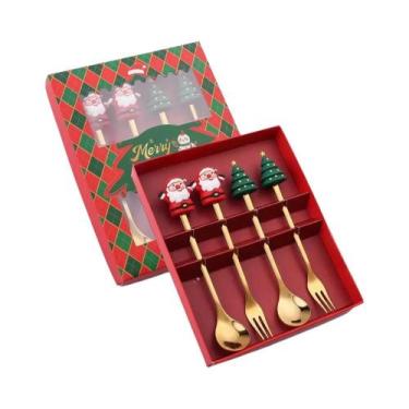 Imagem de Conjunto De Talheres De Natal Em Caixa De Presente 2, 4 Ou 6 Peças: Co