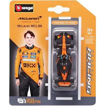 Imagem de Carrinho Miniatura F1 2025 Mclaren MCL39 81 Piastri 1/64 - Burago