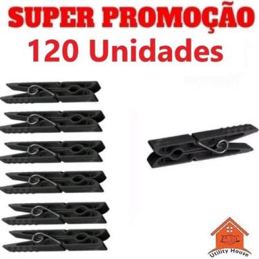 Imagem de KIT 120 Unidades de prendedor pregador plástico de roupa super resiste