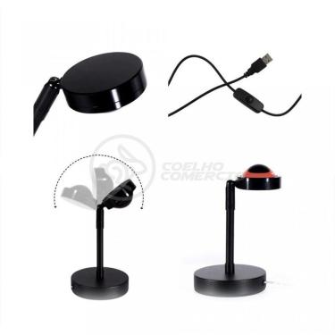 Imagem de Mini Ring Light Sunset Tik Tok Usb Pôr do Sol Nº5 Smart Bracelet Projetor de Luz Decorativa para Ambiente com Luminária