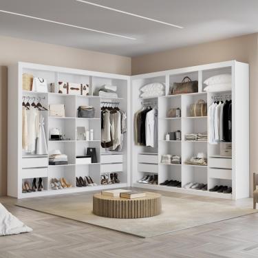 Imagem de Closet Duplo Nt6060 100% Mdf Branco Amoudi Móveis Branco