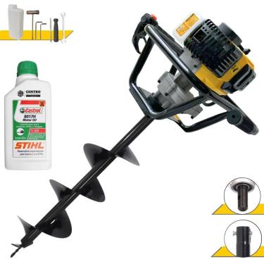 Imagem de Perfurador de Solo PSL517 à Gasolina 51,7CC 1,8HP com Broca 80x20CM Espiral Simples Ama...