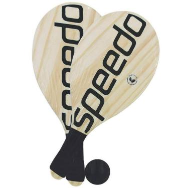Imagem de Kit Frescobol Speedo 2 Raquete e 1 Bola Preto - 978118-Unissex