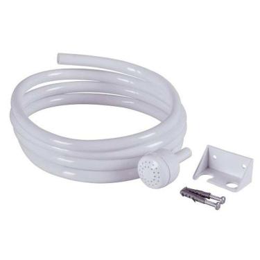 Imagem de Conjunto Mangueira e Chuveirinho Branco com Suporte e Kit de Fixação Astra