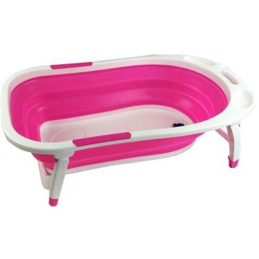 Imagem de Banheira de Bebê Banheirinha Dobrável 20 Litros Clean Baby Style Rosa
