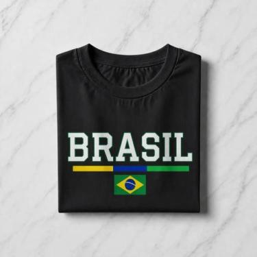 Imagem de Camisa Brasil 100% Algodao Futebol Copa Churrasco Pagode Selecao Brasi