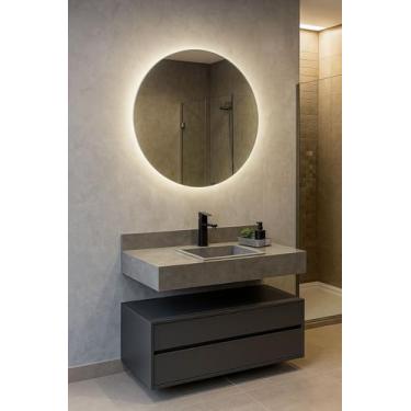 Imagem de Bancada em Porcelanato para Banheiro Completa Alto Padrão 100cm Com Cu