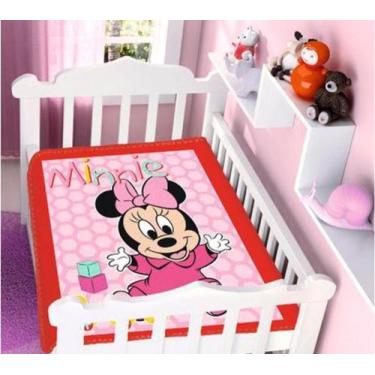Imagem de Cobertor Raschel Plus Infantil Disney - Jolitex , MINNIE PATINHOS VERM