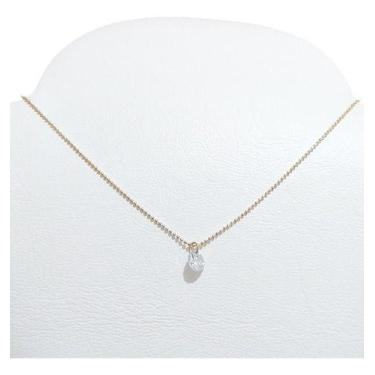Imagem de Colar Pedra Zirconia Dourado Ponto De Luz F Ouro 18k Bolinha - De Cast