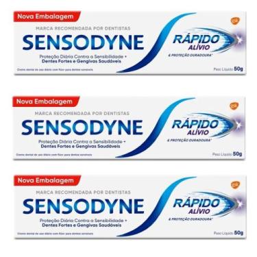 Imagem de Creme dental sensodine 50g rápido alívio C/3 Unds