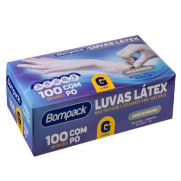 Imagem de Luva Látex com pó 100 unidades Bompack Tam G