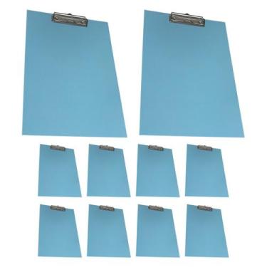 Imagem de KIT 10 PRANCHETA OFFICE PRENDEDOR METAL OFICIO A4 Cor:Azul - Stalo, Az