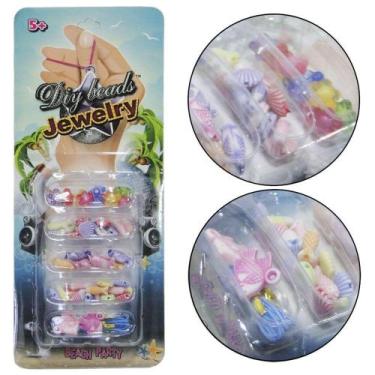 Imagem de Kit beleza/bijuteria infantil com 91 micangas colors diy beads jewelry