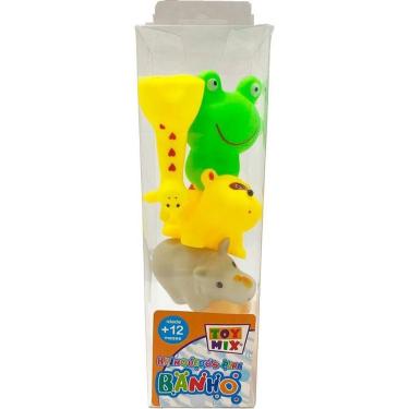 Imagem de Kit Brinquedo de Banho para Bebê com 5 Bichinhos Flutuantes Coloridos em Vinil Toy Mix