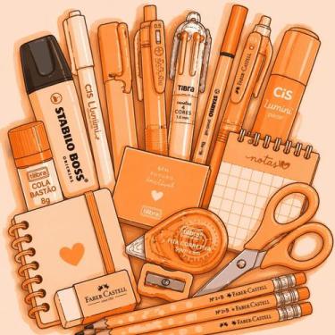 Imagem de Kit 15 itens de Papelaria - Monocromático Sortidos - - Nuvem Rosa, Lar