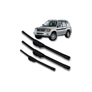 Imagem de Kit 3 Palhetas Limpador Parabrisa Mitsubishi Tr4 2001 2009 Preto - not