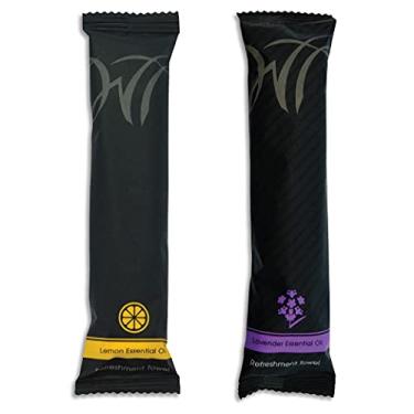 Imagem de White Towel Services Toalha úmida de algodão 20 x 20 cm embrulhada individualmente - limão e lavanda (caixa com 100) *