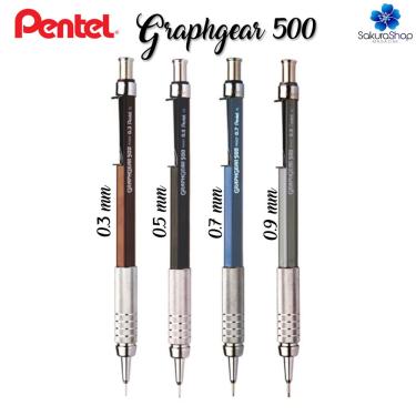 Imagem de Lapiseira Tecnica Profissional pentel Graphgear 500 0.3 / 0.5 / 0.7 / 0.9 Grip Metal