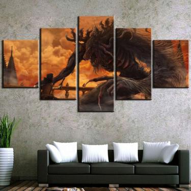Imagem de Quadro Decorativos Bloodborne com 5 peças 130x65