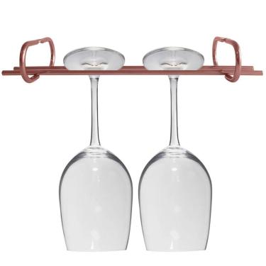 Imagem de Suporte Porta Taças Reto 25cm Organizador De Taças Suspenso Rose Gold