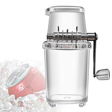 Imagem de Triturador de gelo pequeno doméstico, máquina de barbear gelo faça você mesmo para uso doméstico com lâmina de gelo de aço inoxidável, design de corpo transparente, alavanca ergonômica, ferramenta de cozinha para barbeador de cone de gelo doméstico rápido