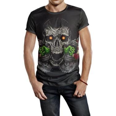 Imagem de Camiseta Masculina Caveira Skull Sombria Full Print Ref:900 - Smoke
