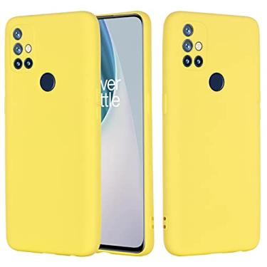 Imagem de YUNCHAO Caixa de telefone Para OnePlus Nord N10 5G Pure Color Liquid Silicone Provavelmente Cobertura Full Coverage capa para celular
