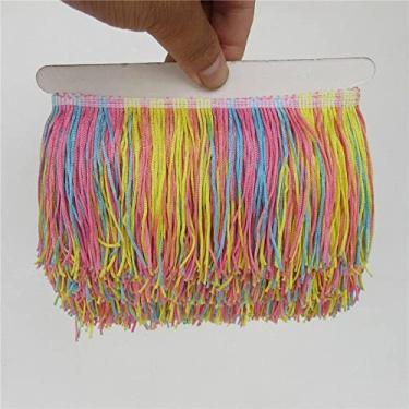 Imagem de jardas/lote 10 cm de largura franja guarnição de renda borla aparamento de franja para DIY vestido latino acessórios de roupas de palco fita de renda, azul royal