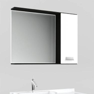 Imagem de Espelheira Para Banheiro 80cm Nero Com Branco Lilies Móveis