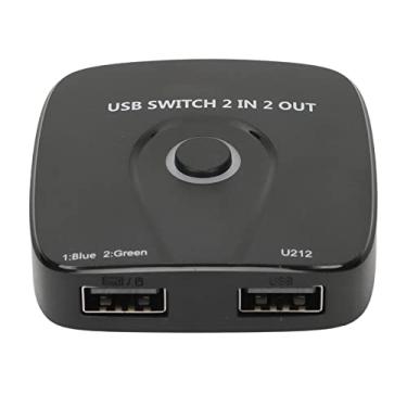 Imagem de Interruptor USB, 2 em 2 Saída USB 2.0 Periférico Switcher Box Hub Interruptor USB Condução Interruptor sem costura gratuito para computadores Smart TVs Teclado