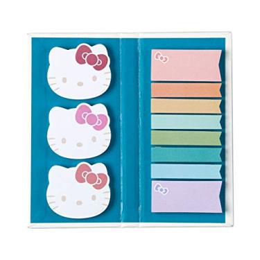 Imagem de Erin Condren Hello Kitty folheto de notas adesivas colorido, divertido e funcional com 11 blocos de 50 folhas cada, 550 notas adesivas reposicionáveis no total, tamanho portátil: 16,8 x 8,9 x 1,2 cm