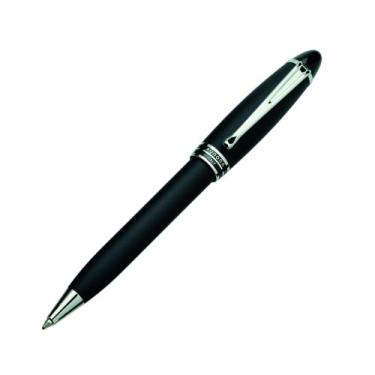 Imagem de Aurora Caneta esferográfica de resina de veludo preto, anel de laca preto, acabamento cromado (B30-NP)