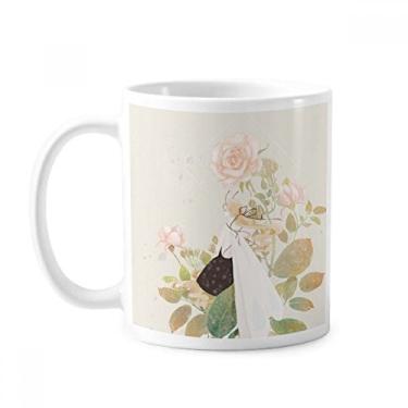 Imagem de Caneca de cerâmica com flor chinesa estilo clássico ilustrador cerâmica café porcelana xícara louça