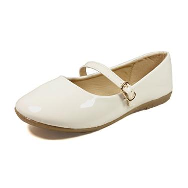 Imagem de Nova Utopia Sapatilha infantil para meninas com laço Mary Jane, Nf60a N - White, 3 Little Kid