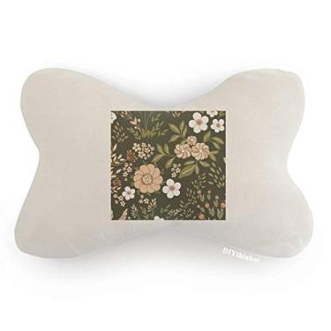 Imagem de DIYthinker Almofada de almofada para apoio de cabeça para decoração de pescoço com flores brancas selvagens
