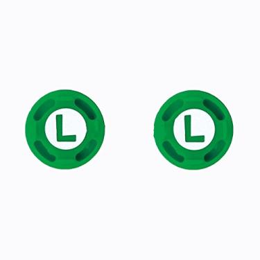 Imagem de 2 peças de silicone analógico para polegares para Nintend Switch NS Joy Con capa para controle Joy con (# 5 verde)