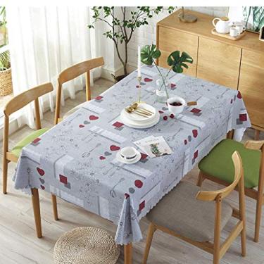 Imagem de Toalha de mesa de vinil com forro de flanela oblonga, capa de mesa de PVC impermeável, conjuntos de toalha de mesa para sala de jantar, estilo nórdico, se encaixa na maioria das mesas Limpe, limpa, fácil de cuidar