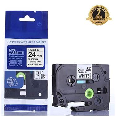 Imagem de FITA FLEXÍVEL ROTULADOR BROTHER COMPATÍVEL Tz Tz2 TzE Tze-FX251 BRANCA 24mm