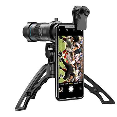 Imagem de 60x Super telefoto zoom lente da câmera do telefone telescópio monocular para smartphone Lente telefoto para viagem na praia observação de pássaros acampamento caminhada preto